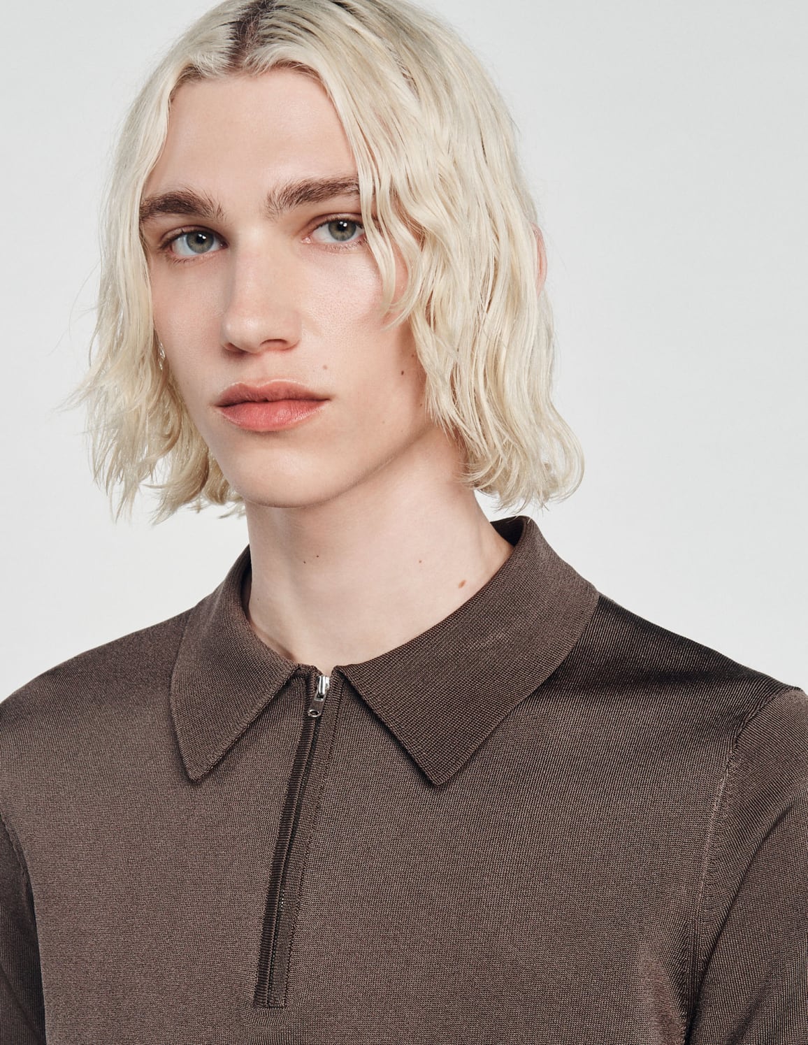 Knitted Polo Shirt Taupe