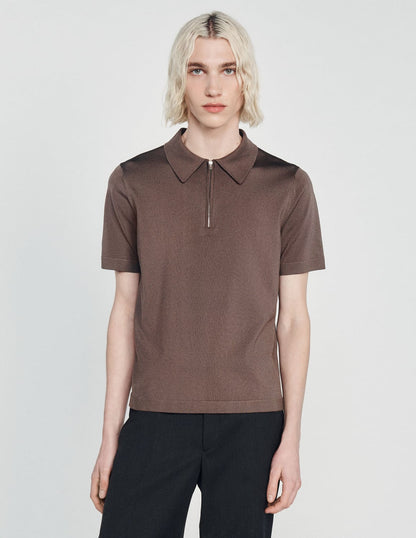 Knitted Polo Shirt Taupe