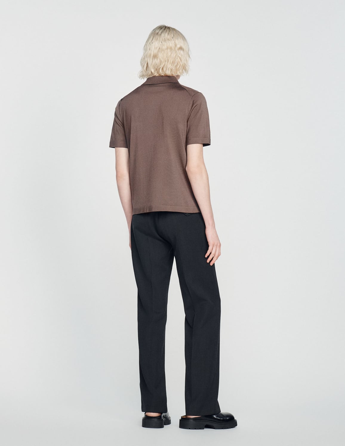 Knitted Polo Shirt Taupe