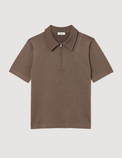 Knitted Polo Shirt Taupe
