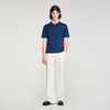 Pablo Zip Knitted Polo Shirt With Zip Collar Royal Blue
