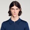 Pablo Zip Knitted Polo Shirt With Zip Collar Royal Blue