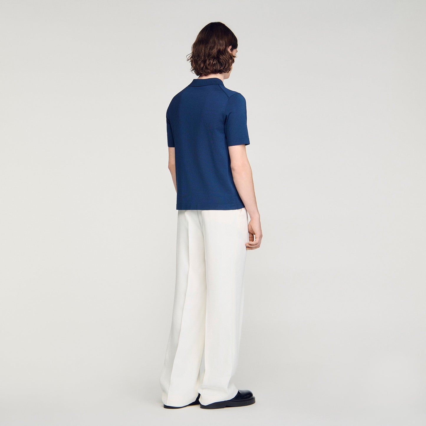 Pablo Zip Knitted Polo Shirt With Zip Collar Royal Blue