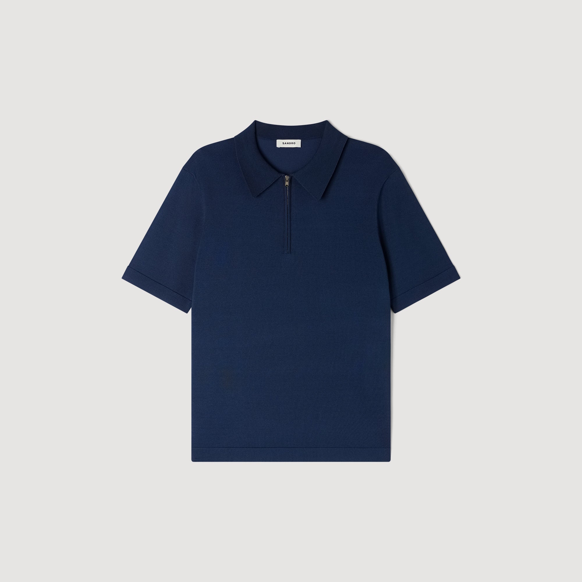 Pablo Zip Knitted Polo Shirt With Zip Collar Royal Blue
