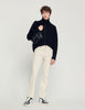 Trucker Cardigan Zip-Up Wool Cardigan Black