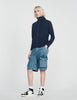 Trucker Cardigan Zip-Up Wool Cardigan Navy Blue