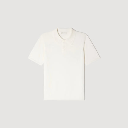 Pablo Short-Sleeve Knitted Polo Shirt White