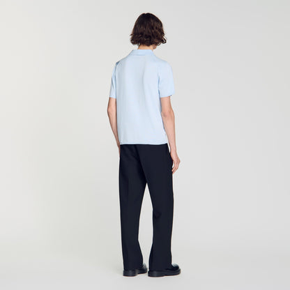 Pablo Short-sleeve knitted polo shirt Blue Sky