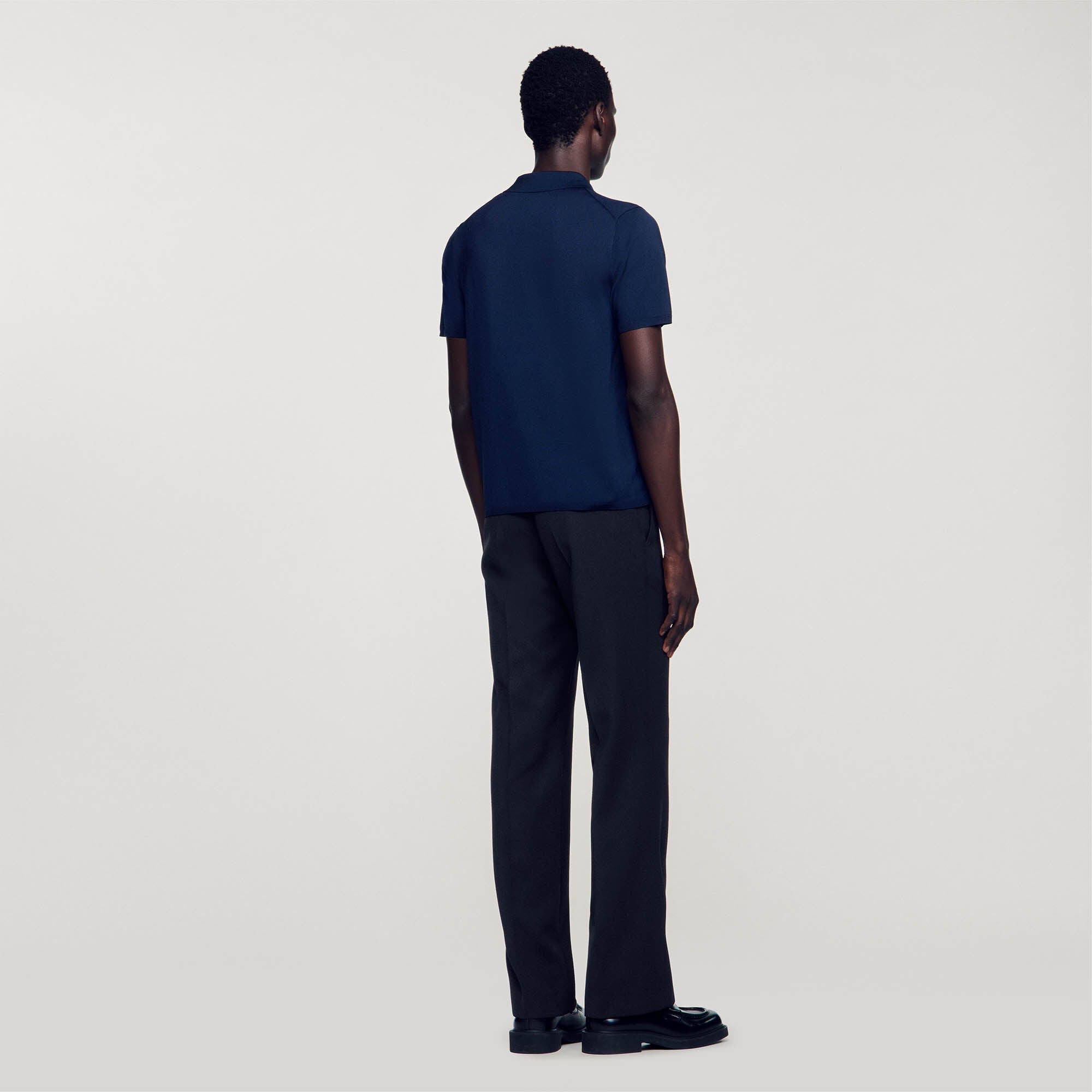 Knitted Polo Shirt Navy Blue