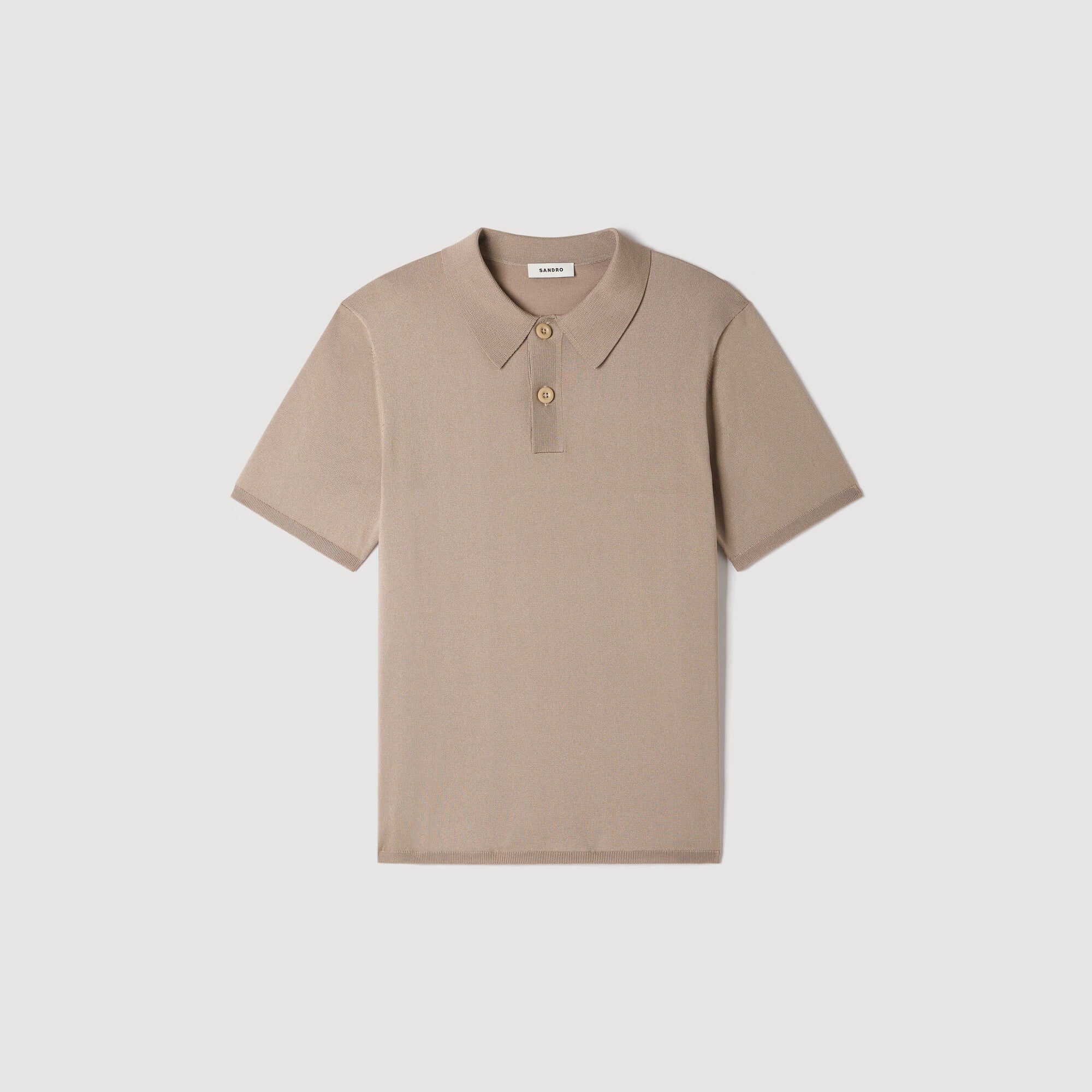 Pablo Short-sleeve knitted polo shirt Light Taupe