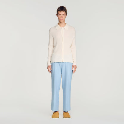 Cardigan Adam Rib Knit Shirt Ecru
