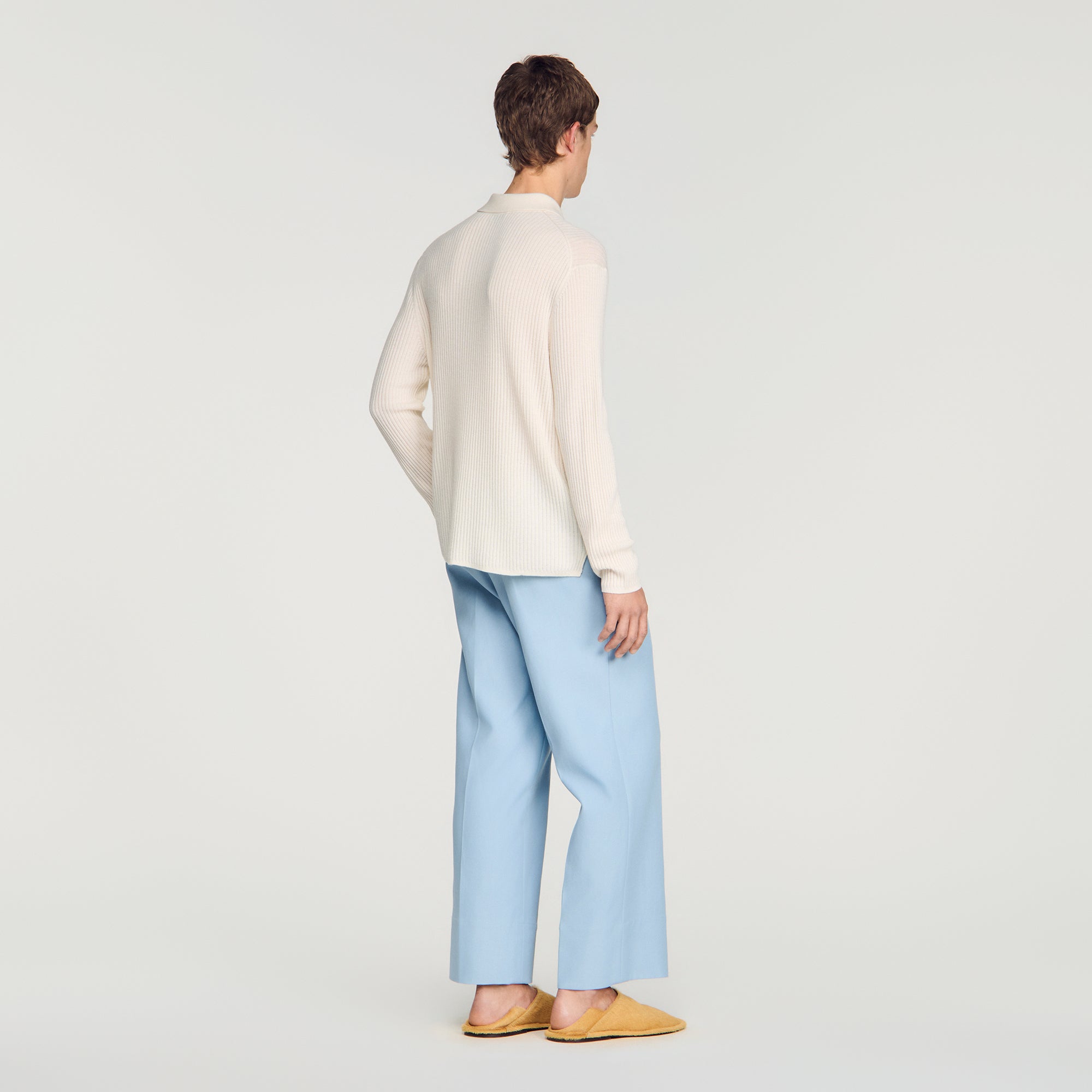 Cardigan Adam Rib Knit Shirt Ecru