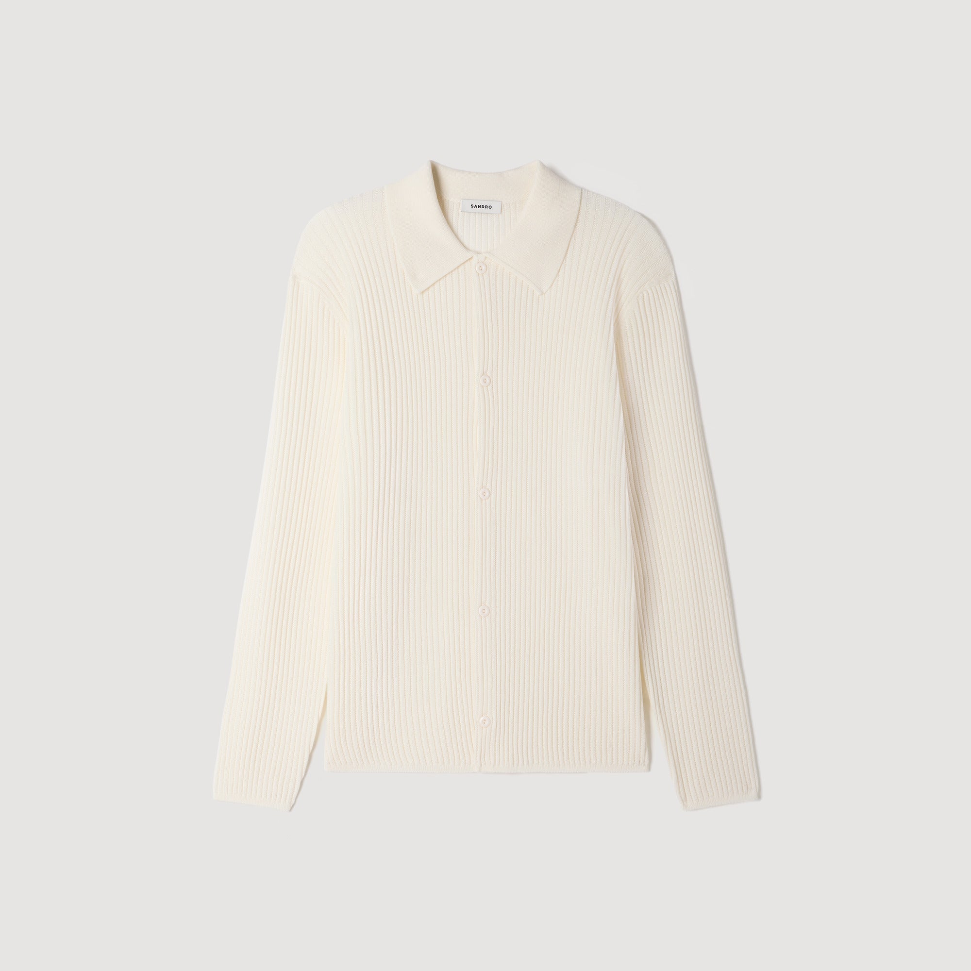 Cardigan Adam Rib Knit Shirt Ecru