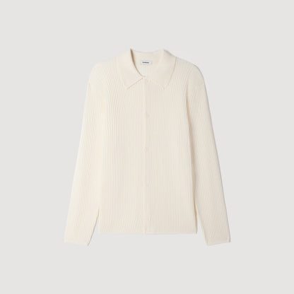 Cardigan Adam Rib Knit Shirt Ecru