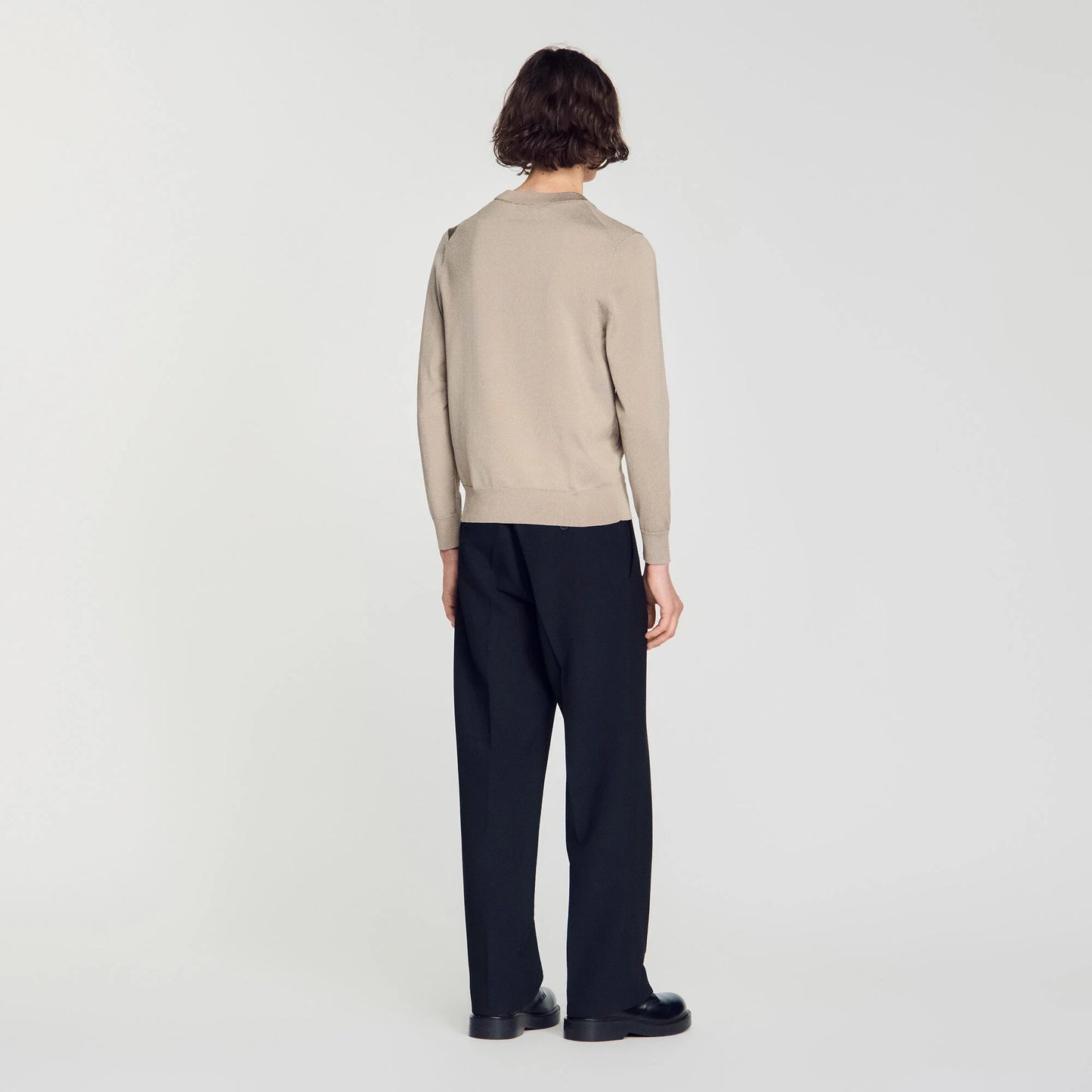 Pablo Crewneck Fine Knit Jumper Light Taupe