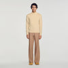 Industrial Wool jumper with standing collar Beige