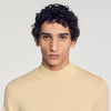 Industrial Wool jumper with standing collar Beige
