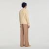 Industrial Wool jumper with standing collar Beige