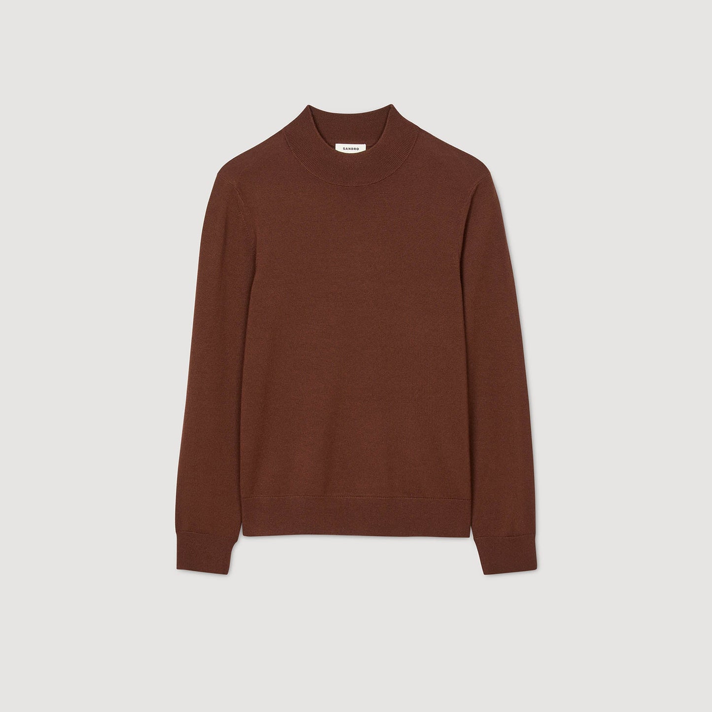 Industrial Wool jumper with high neck Cognac