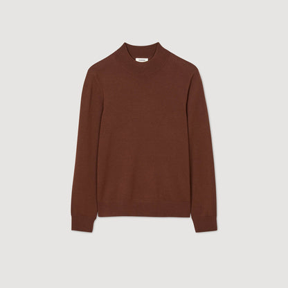 Industrial Wool jumper with high neck Cognac