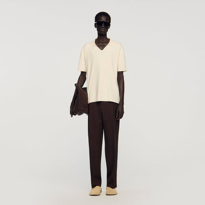 Riccardo Polo Stretch Knit Polo Shirt ECRU