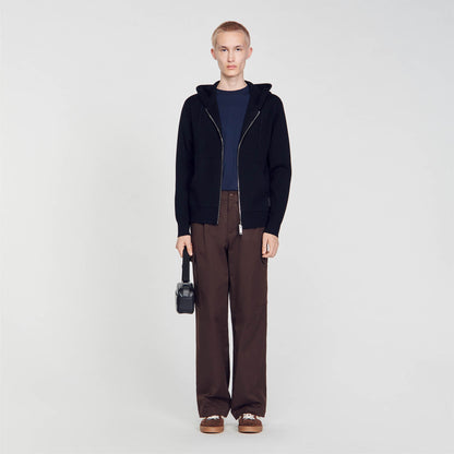 Home Zip Hoodie Oversized Sweatshirt Black