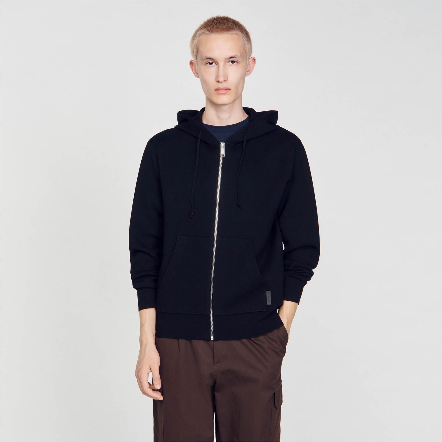 Home Zip Hoodie Oversized Sweatshirt Black
