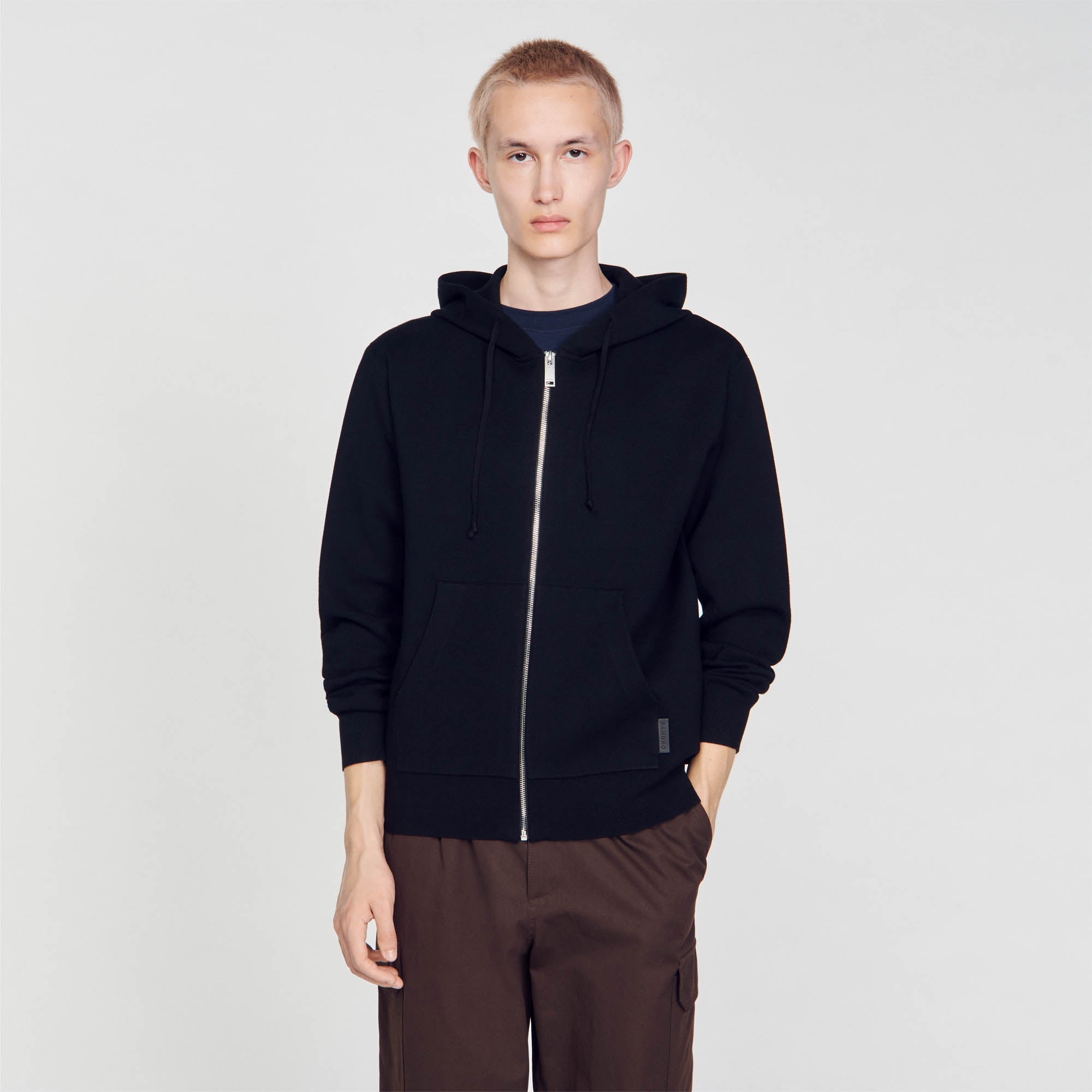 Home Zip Hoodie Oversized Sweatshirt Black