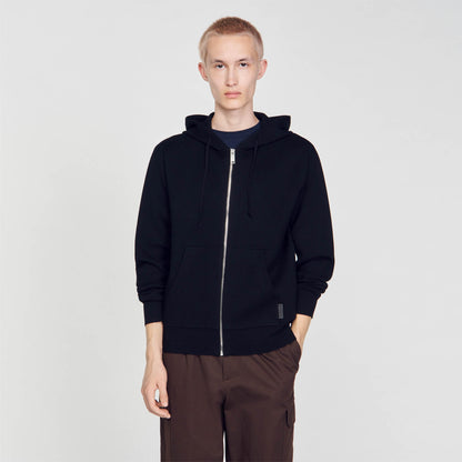 Home Zip Hoodie Oversized Sweatshirt Black