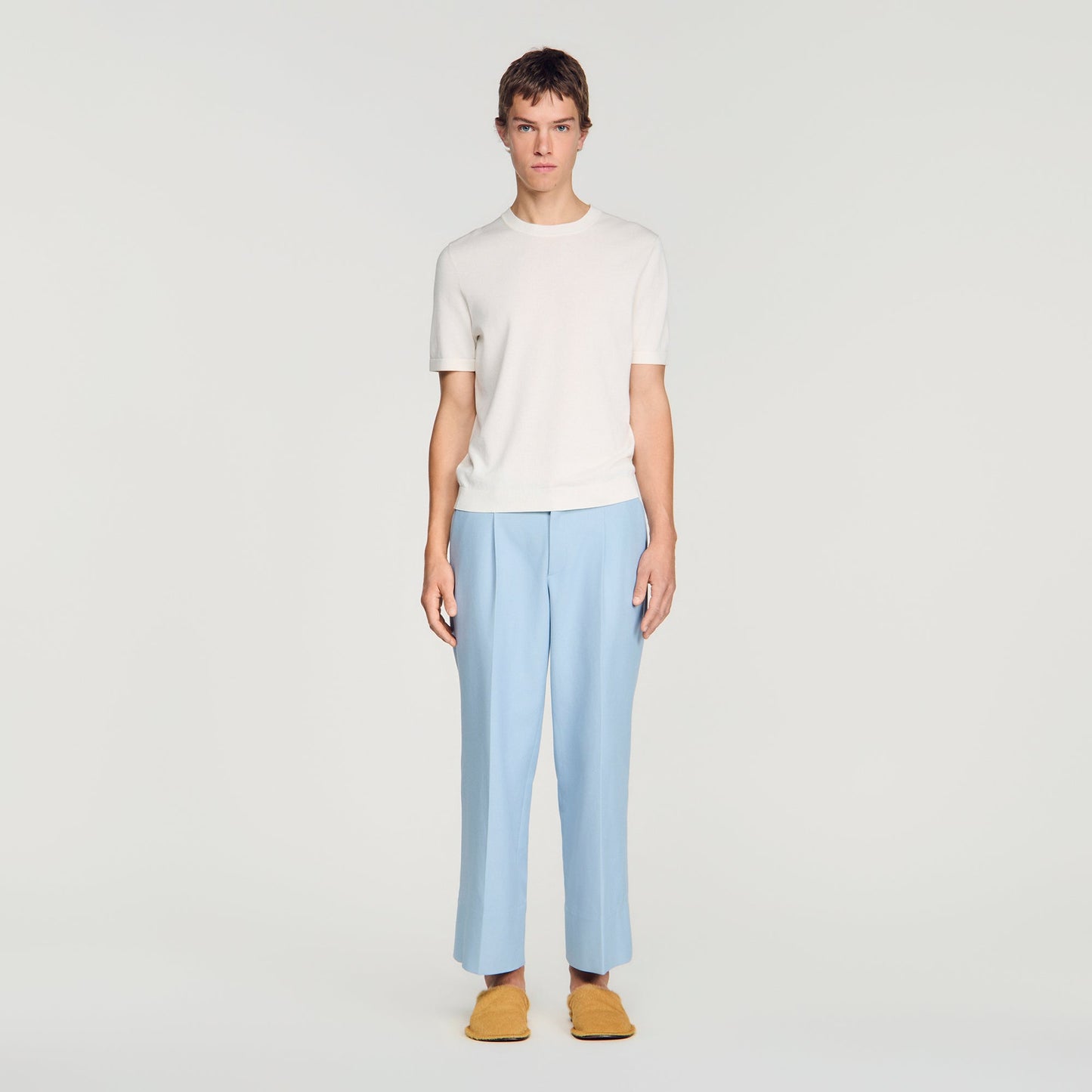 Pablo Tee Cotton Knitted T-shirt Ecru