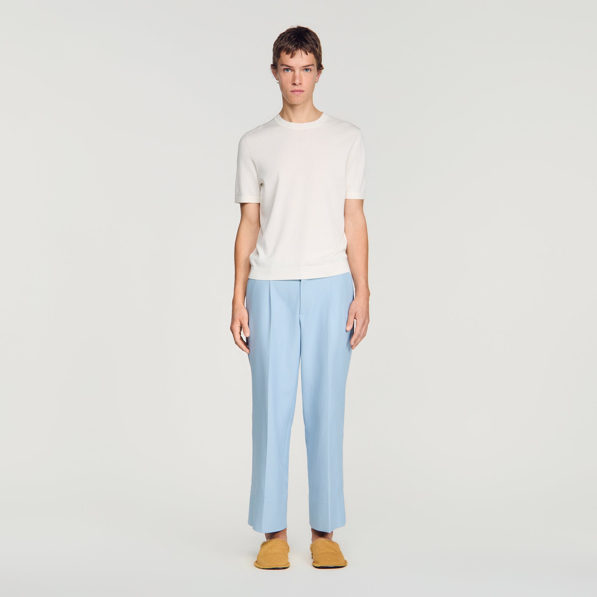 Pablo Tee Cotton Knitted T-shirt Ecru