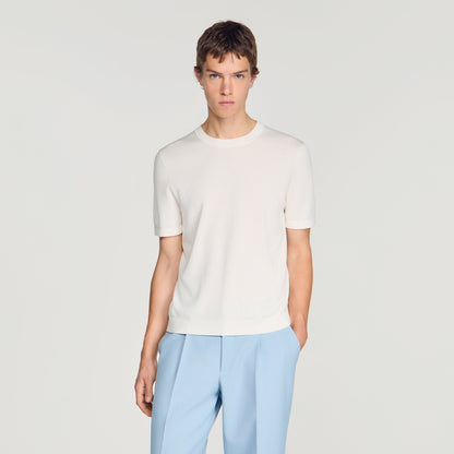 Pablo Tee Cotton Knitted T-shirt Ecru