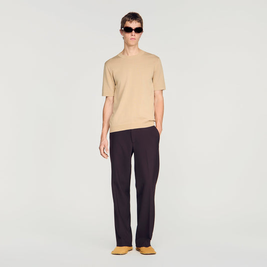 Pablo Tee Cotton Knitted T-Shirt Cappucino