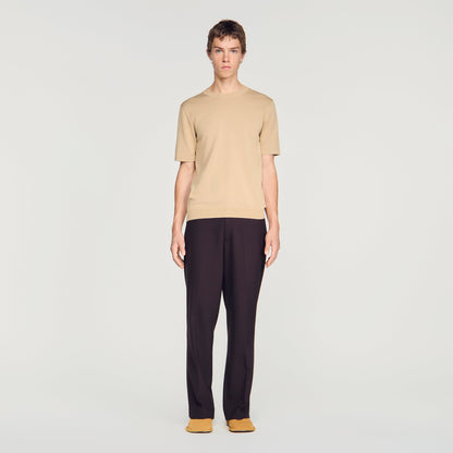 Pablo Tee Cotton Knitted T-Shirt Cappucino