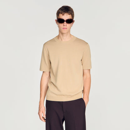 Pablo Tee Cotton Knitted T-Shirt Cappucino