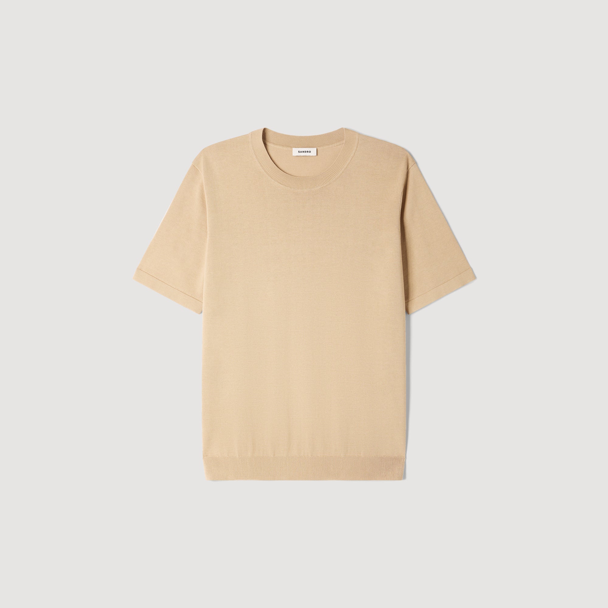 Pablo Tee Cotton Knitted T-Shirt Cappucino