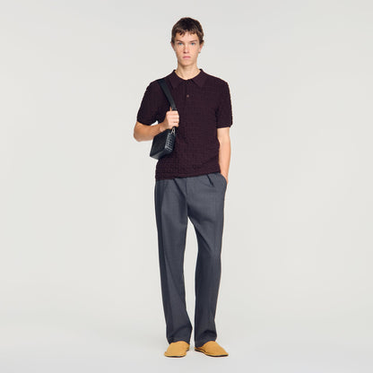 Sponge Polo Terry Knit Polo Shirt Chocolate