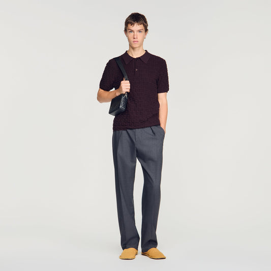 Sponge Polo Terry Knit Polo Shirt Chocolate
