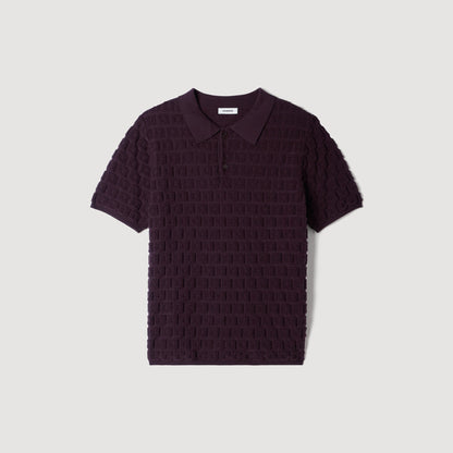 Sponge Polo Terry Knit Polo Shirt Chocolate