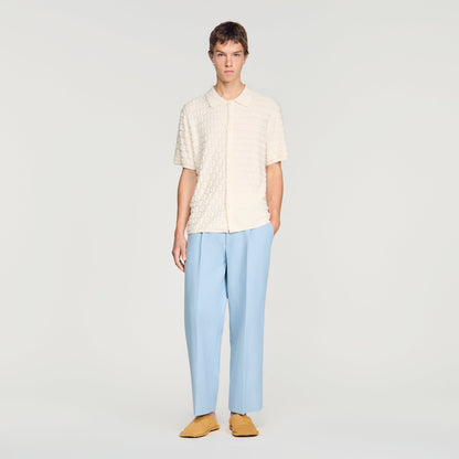 Sponge Shirt Mc Terry Knit Cardigan Ecru