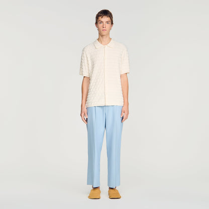 Sponge Shirt Mc Terry Knit Cardigan Ecru
