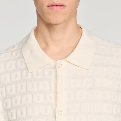 Sponge Shirt Mc Terry Knit Cardigan Ecru