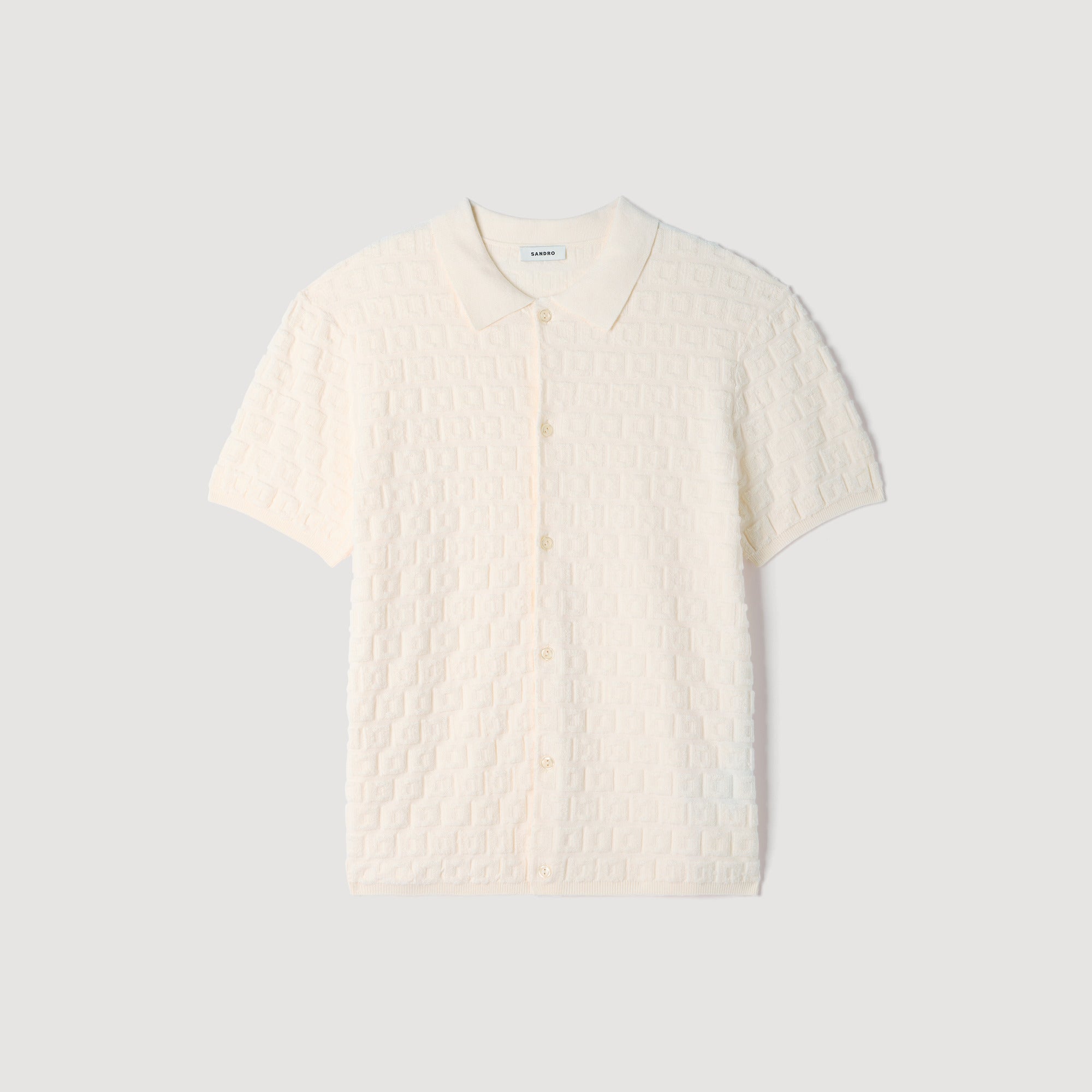 Sponge Shirt Mc Terry Knit Cardigan Ecru