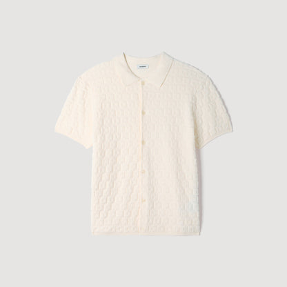 Sponge Shirt Mc Terry Knit Cardigan Ecru