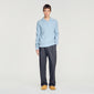 Leonardo Ribbed wool polo shirt Blue Sky