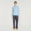 Leonardo Ribbed wool polo shirt Blue Sky