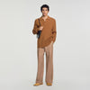 Leonardo Ribbed wool polo shirt Brown / Orange