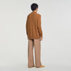 Leonardo Ribbed wool polo shirt Brown / Orange