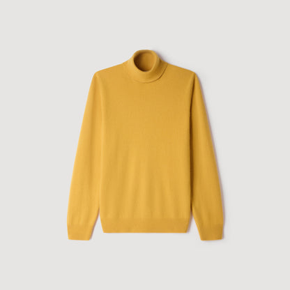 Cashmere Turtleneck Roll neck cashmere jumper Mustard