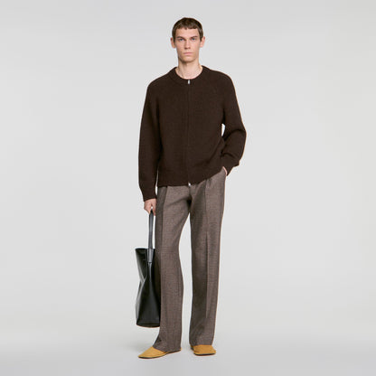 Bomber Cardigan Zip-up bomber cardigan Chocolate